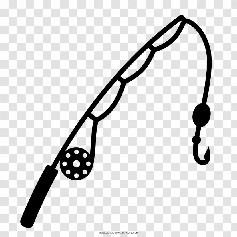 Fishing Rods Drawing Aparejo Reed - Monochrome Photography Transparent PNG