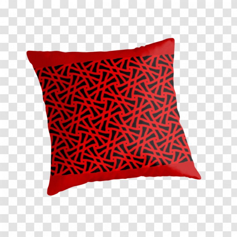 Throw Pillows Cushion Textile Rectangle - Red Geometric Transparent PNG