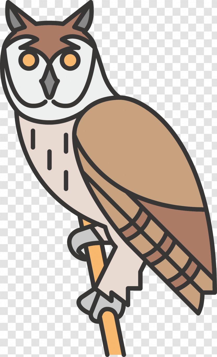 Owl Cartoon Image Clip Art - Great Horned - Bird Of Prey Transparent PNG