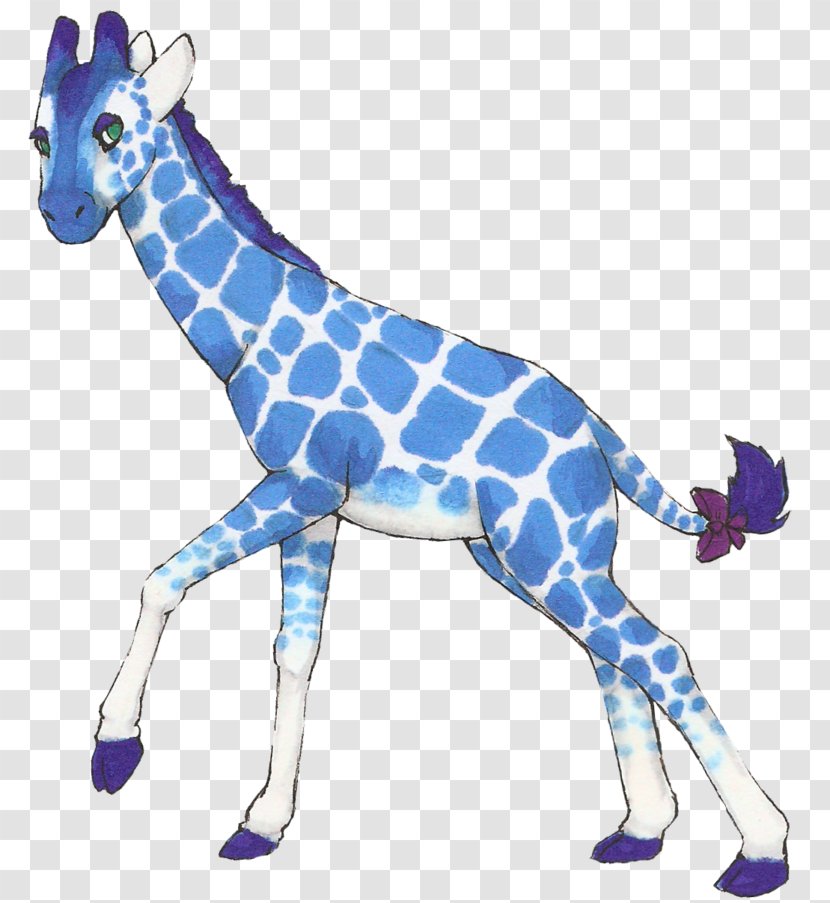 Blue Giraffe Day Spa Salon Drawing Clip Art - Horse Like Mammal Transparent PNG