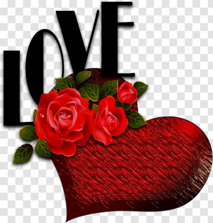 Rose Heart Love Clip Art - Floral Design - Text Transparent PNG