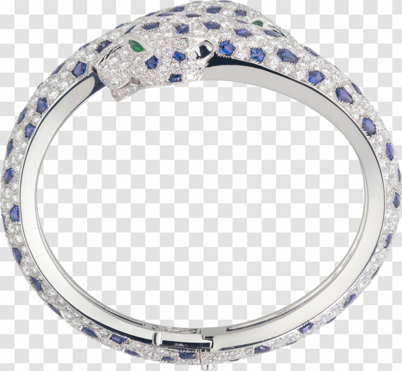 Sapphire Leopard Cartier Bracelet Jewellery - Metal Transparent PNG
