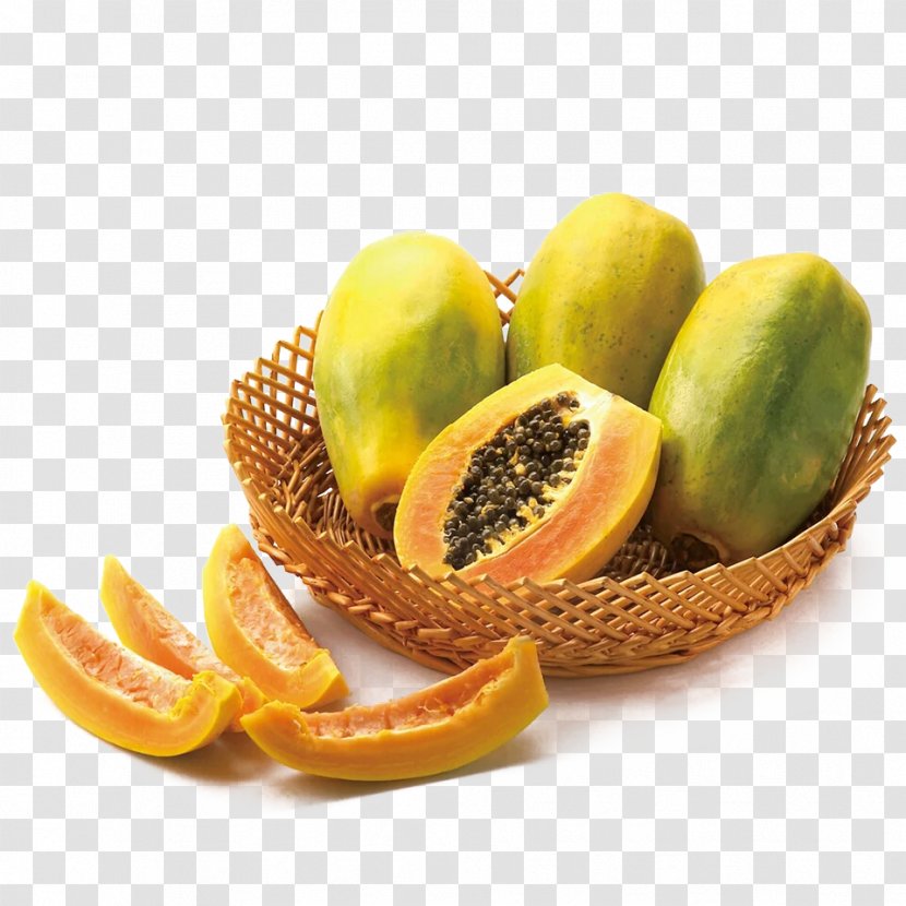 Papaya Fruit Food Auglis Nutrition - Creative Basket Transparent PNG
