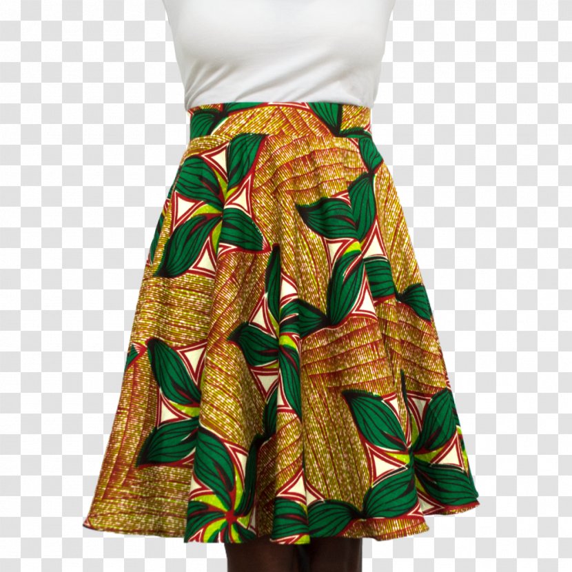 Denim Skirt African Wax Prints Dress A-line - Leaves Circle Transparent PNG
