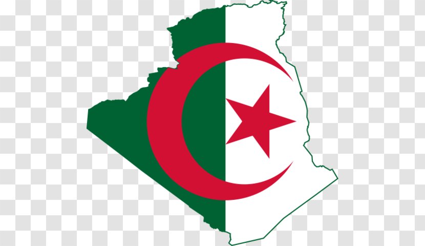 Flag Of Algeria Map - Blank Transparent PNG