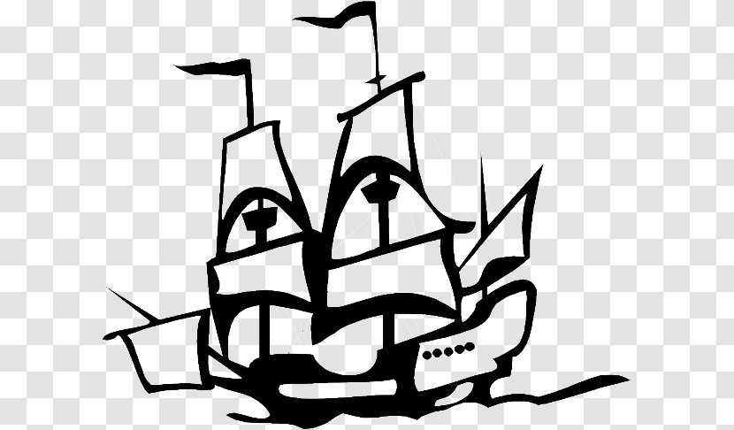 Columbus Day Santa María Ship Niña Public Holiday - Black And White Transparent PNG