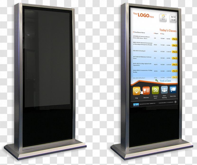 Computer Monitors Interactive Kiosks Flat Panel Display Multimedia - Electronic Device - Design Transparent PNG