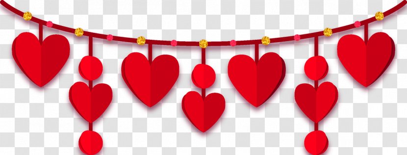 Valentines Day Heart - Cartoon - Bunting Flag Pull Transparent PNG