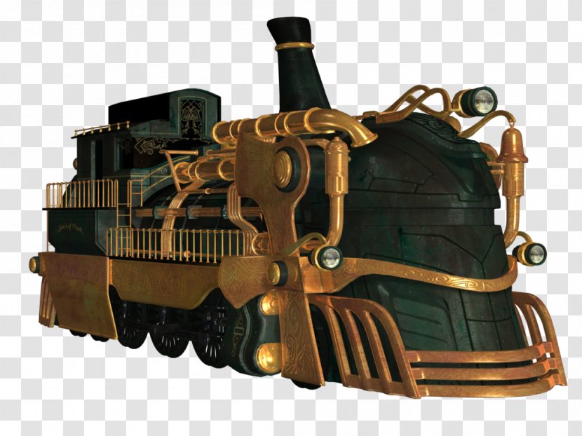 Train Steampunk Locomotive Clip Art - Steam Engine Transparent PNG