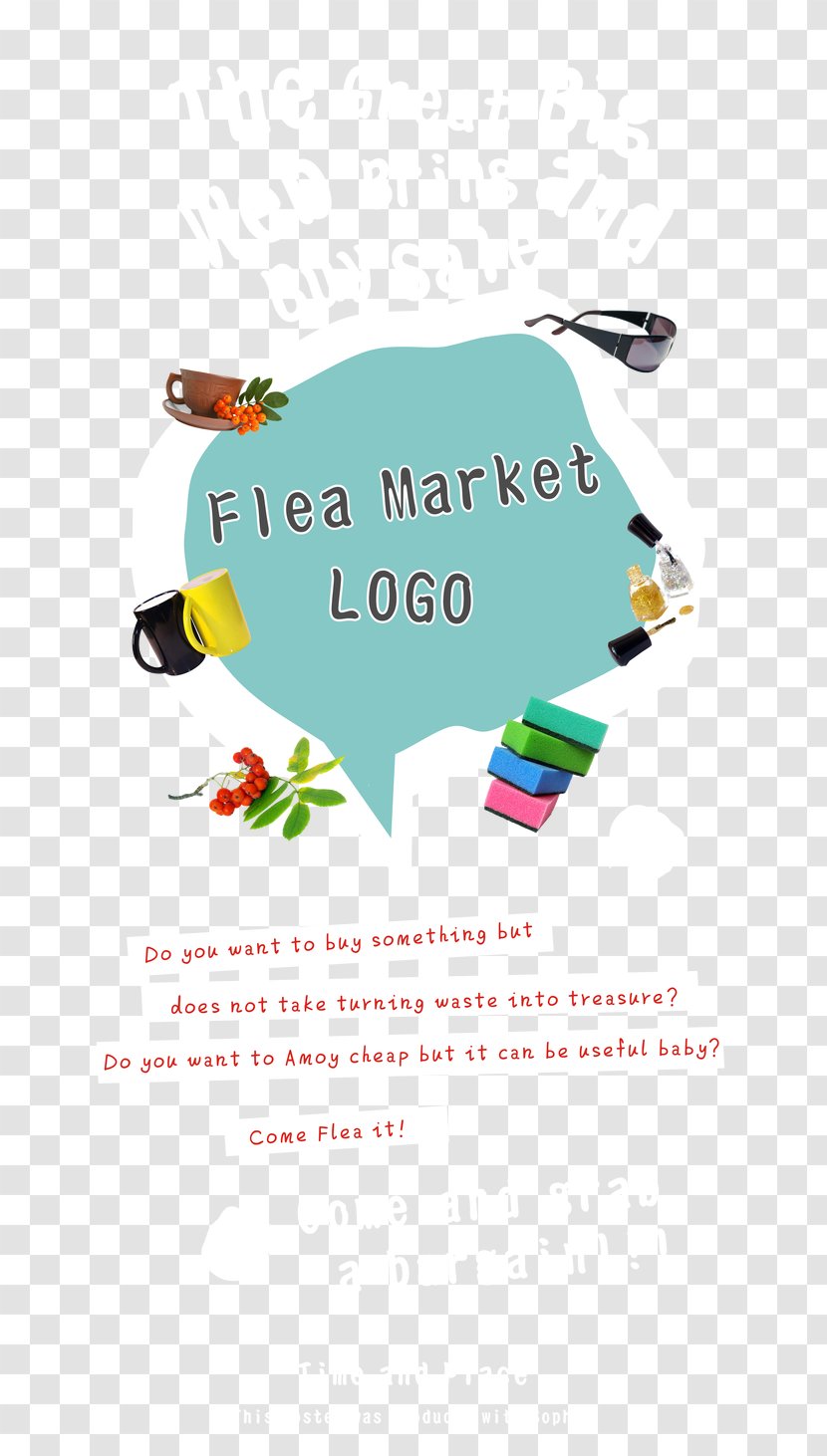 Flea Market Poster Illustration - Chin Transparent PNG