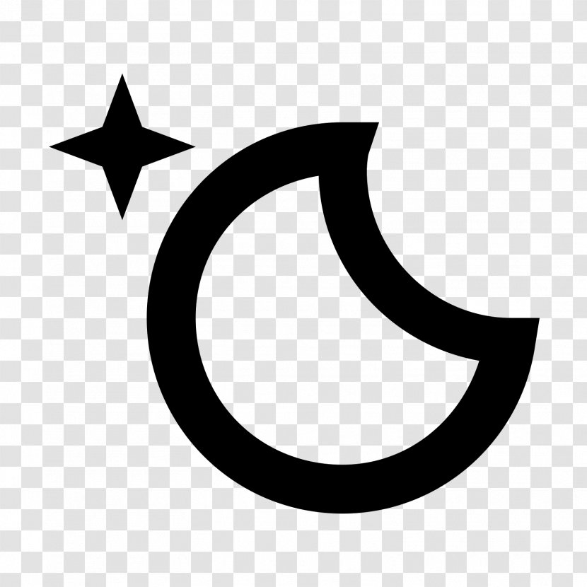 Crescent Symbol Lunar Phase Clip Art - Black And White - Bright Moon Transparent PNG