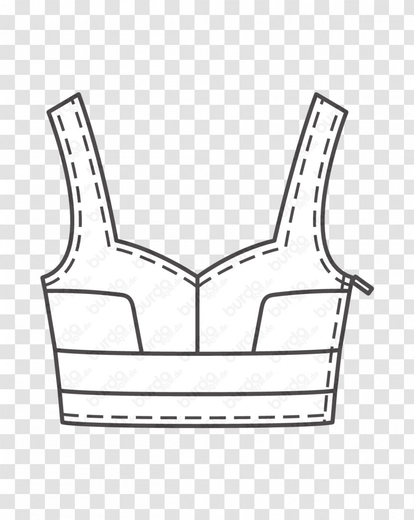 Top T-shirt Bustier Fashion Pattern - Black And White Transparent PNG