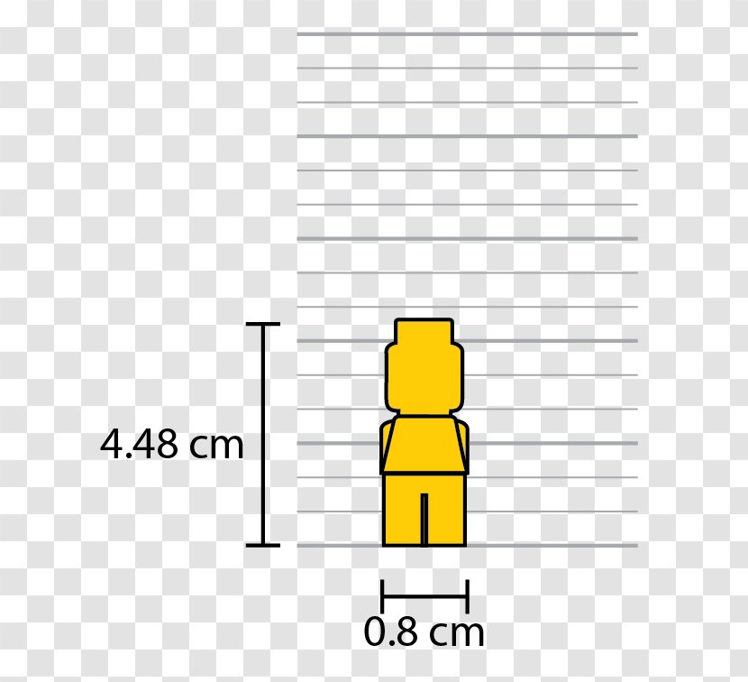 Miniland Lego Minifigure Scale Measurement - Yellow - Height Transparent PNG