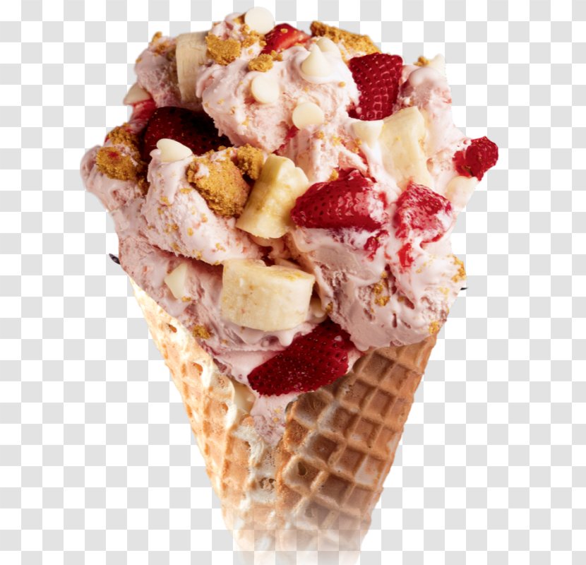 Sundae Ice Cream Cones Belgian Waffle Cold Stone Creamery - Banana Transparent PNG