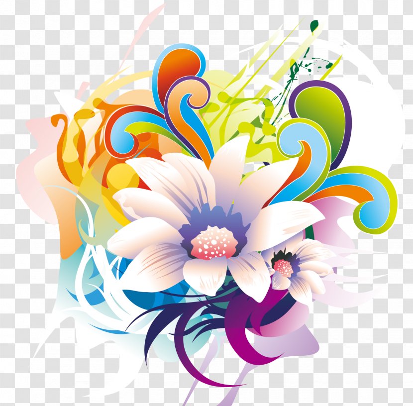 Euclidean Vector Flower Illustration - Art - European Style Free Flowers Download Transparent PNG