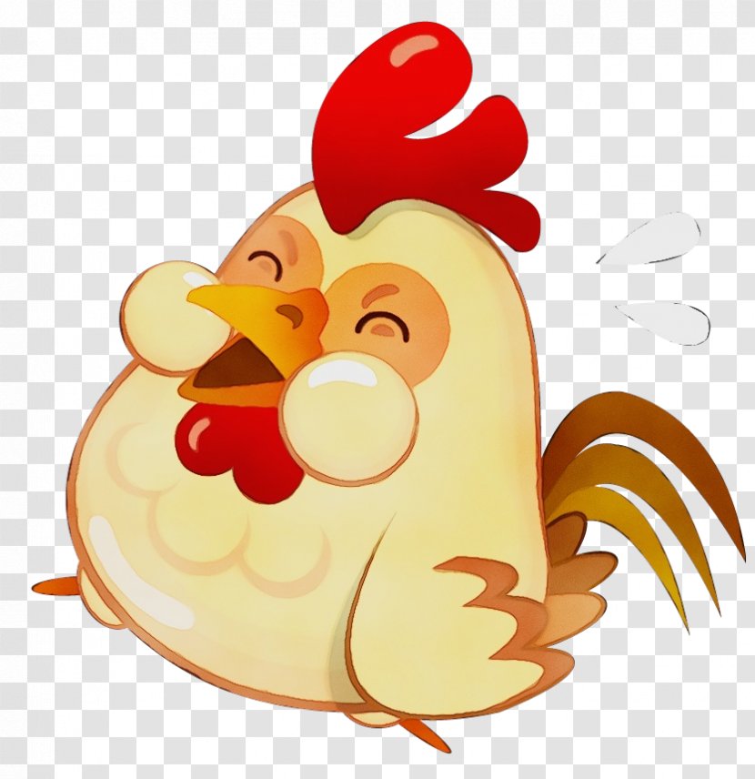 Cartoon Chicken Rooster - Wet Ink Transparent PNG