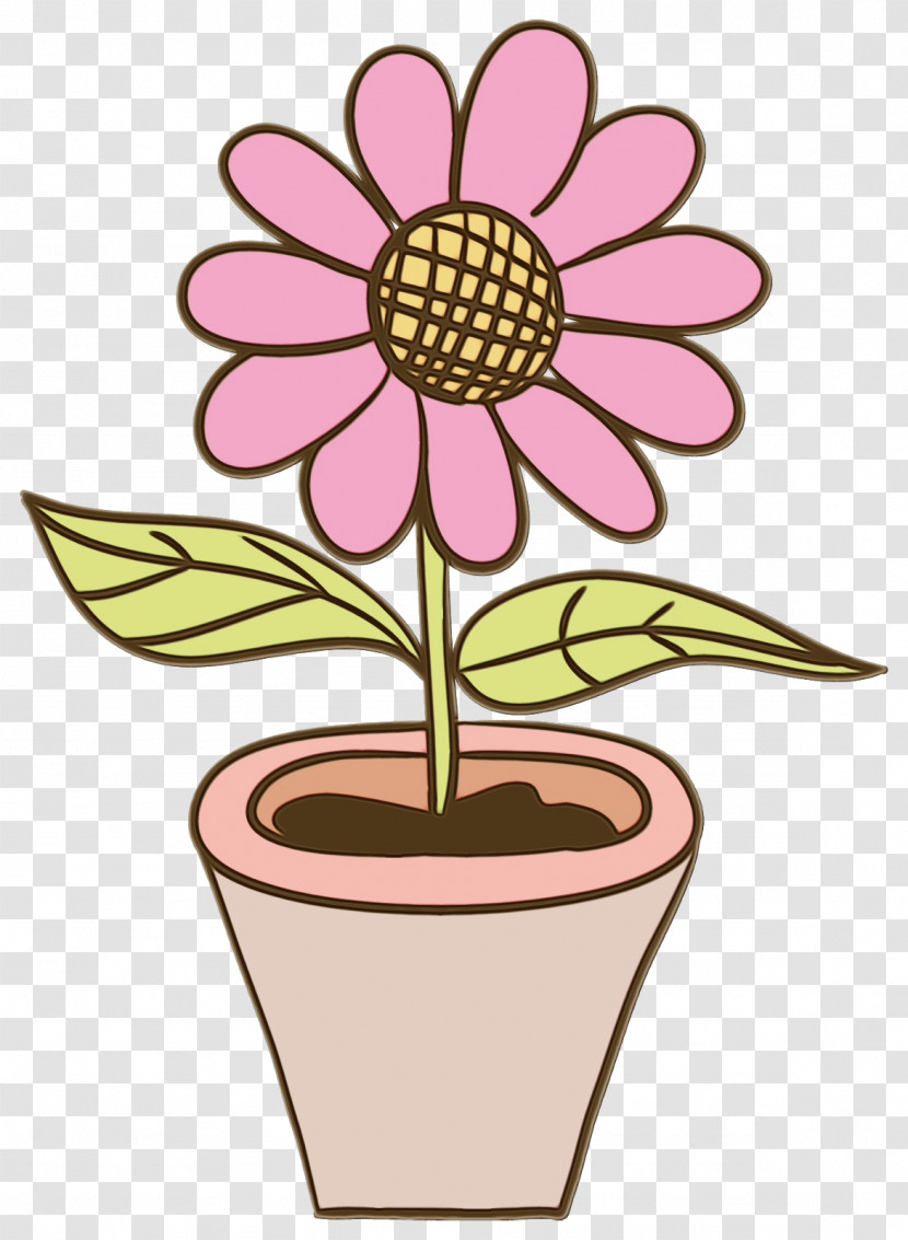 Flowerpot Flower Petal Cartoon Plant Transparent PNG