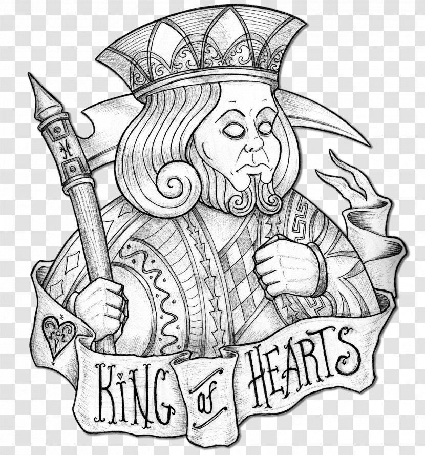 Drawing King Playing Card Line Art Clip - Plant - Cards Transparent PNG