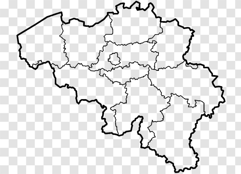 Provinces Of Belgium Blank Map Vector Mapa Polityczna - Monochrome Photography Transparent PNG