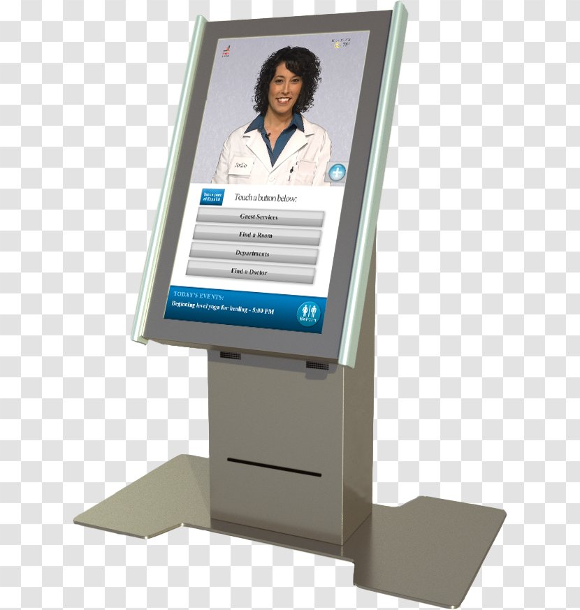 Wayfinding Interactive Kiosks Computer Monitors Signage Information - Hospital - Electronic Device Transparent PNG