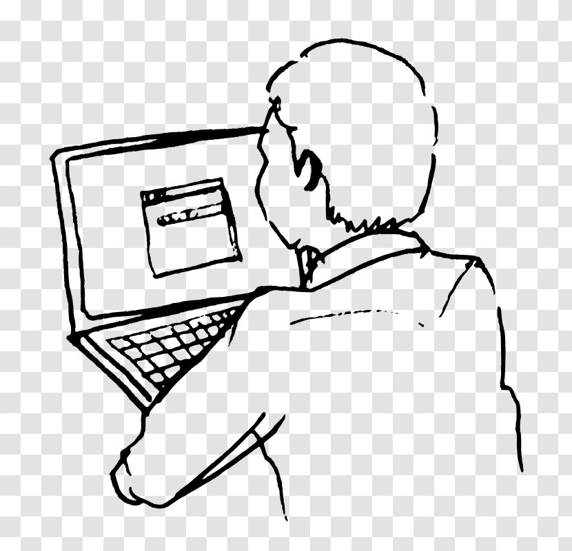 Laptop Drawing Clip Art - Silhouette Transparent PNG