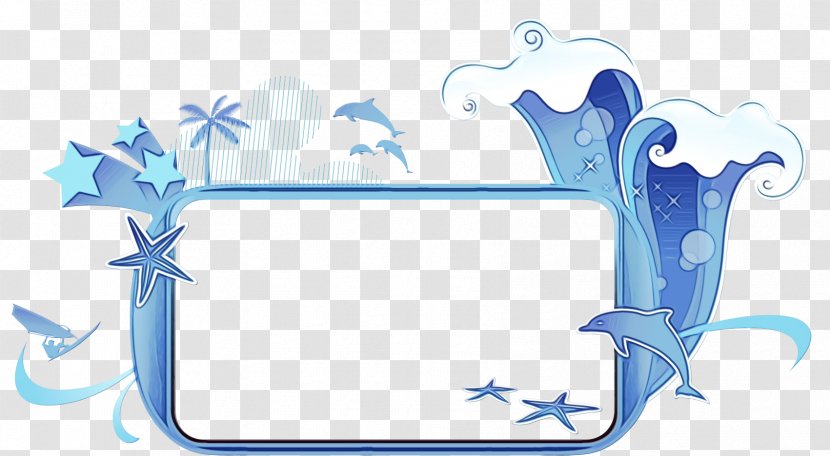 Background Blue Frame - Wind Wave - Rectangle Picture Transparent PNG