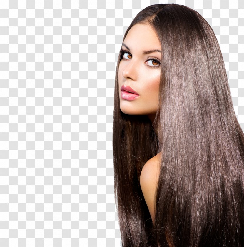 Artificial Hair Integrations Brown Straightening Hairstyle - Woman - Long Transparent PNG