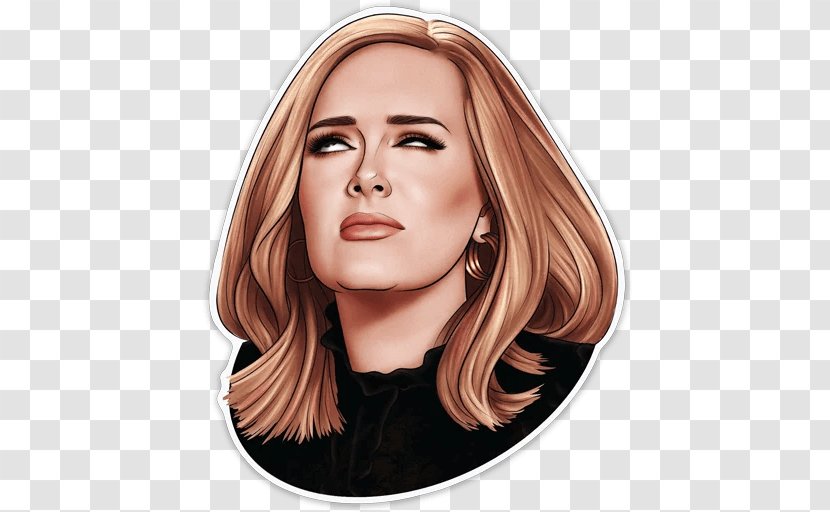 Adele Telegram Sticker Messaging Apps Eyebrow - Watercolor Transparent PNG