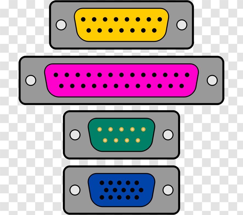 VGA Connector Computer Port Serial Parallel Clip Art - Dsubminiature - Cliparts Transparent PNG