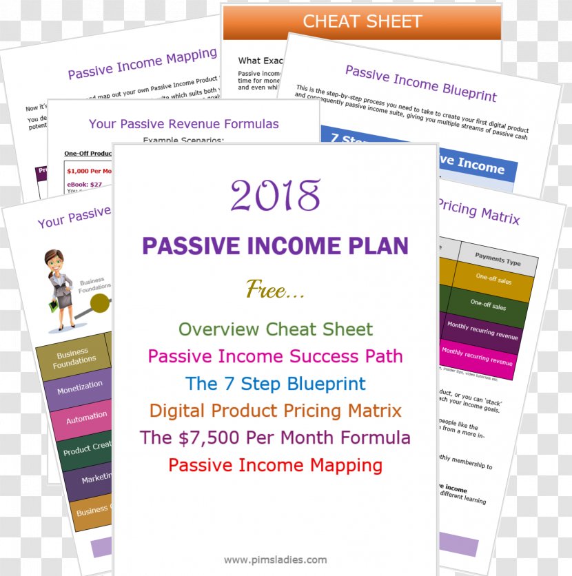 Web Page PDCA Line Plan Product - Purple - Passive Income Transparent PNG