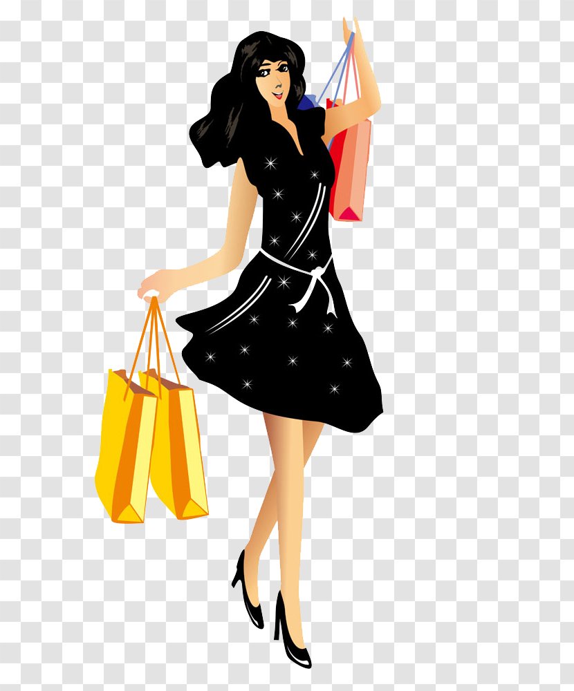Shopping Bag Woman Illustration - Frame - Women Transparent PNG