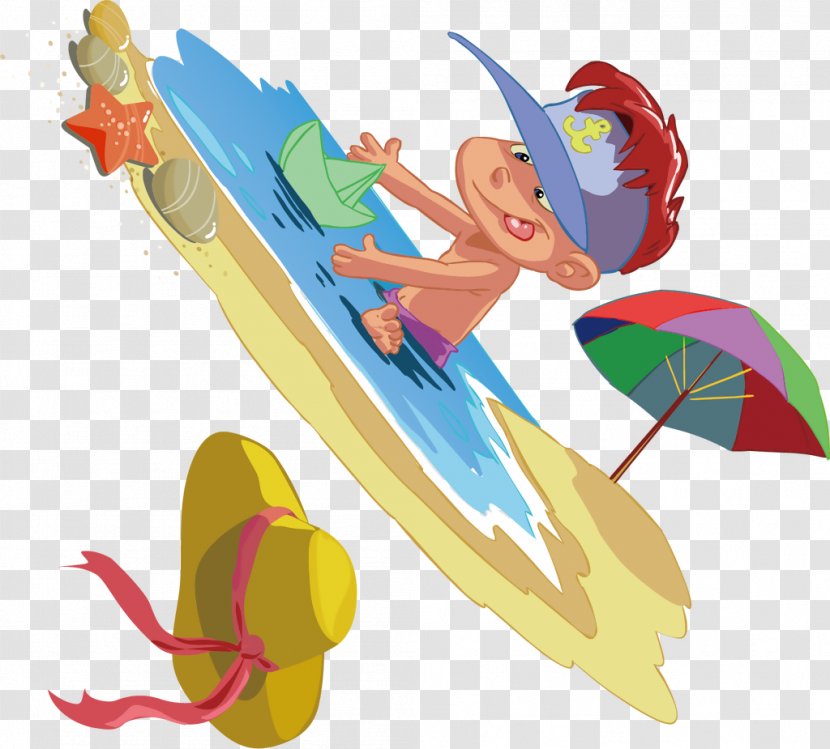 Illustration Image Drawing Sketch - Mythical Creature - Cartoon Beach Scene Transparent PNG