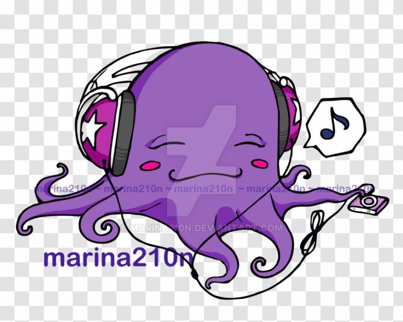 Octopus Cartoon Clip Art - Watercolor - Purple Transparent PNG