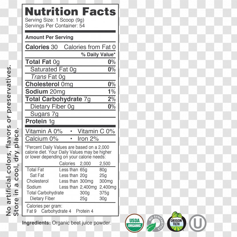 Organic Food Whole Document Serving Size - Beet Juice Transparent PNG