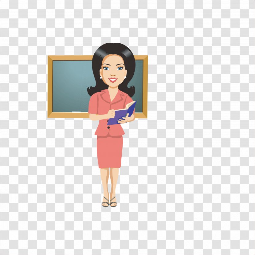 Teacher Cartoon Illustration - Watercolor - Flat Female Teachers Transparent PNG