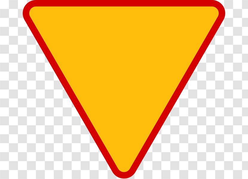 Traffic Sign Warning Road Yield - Orange Transparent PNG