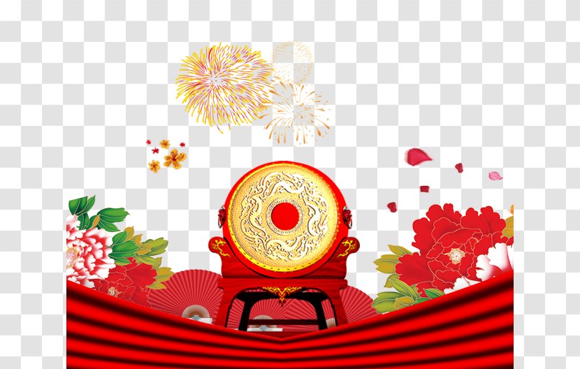 Longtaitou Festival Poster - Chinoiserie - Drum Transparent PNG
