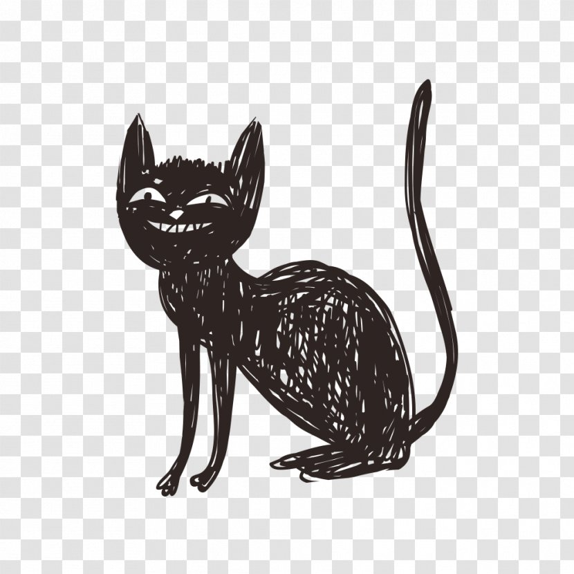 Cat Halloween Illustration - Small To Medium Sized Cats - Cartoon Little Black Transparent PNG