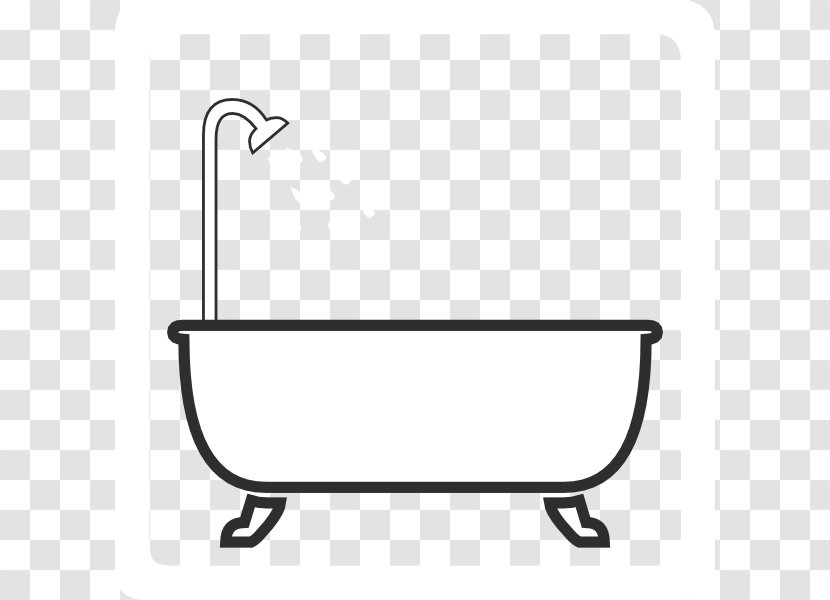 Shower Bathtub Bathroom Clip Art - White - Showering Cliparts Transparent PNG