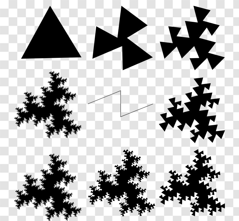 The Fractal Geometry Of Nature Koch Snowflake Sierpinski Triangle - Black - Pattern Transparent PNG