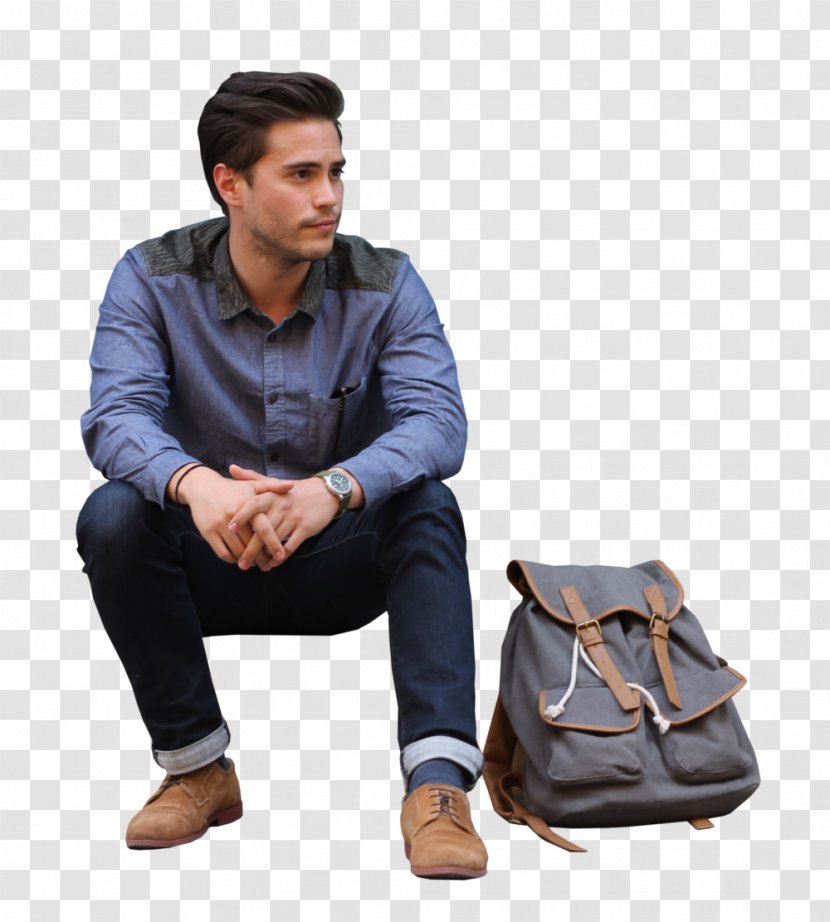 Rendering - Handbag - Sitting Man Transparent PNG
