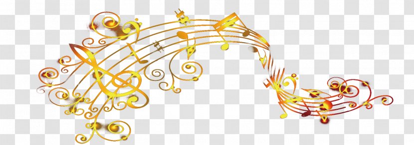 Musical Note Gold - Flower - Notes Pattern Transparent PNG