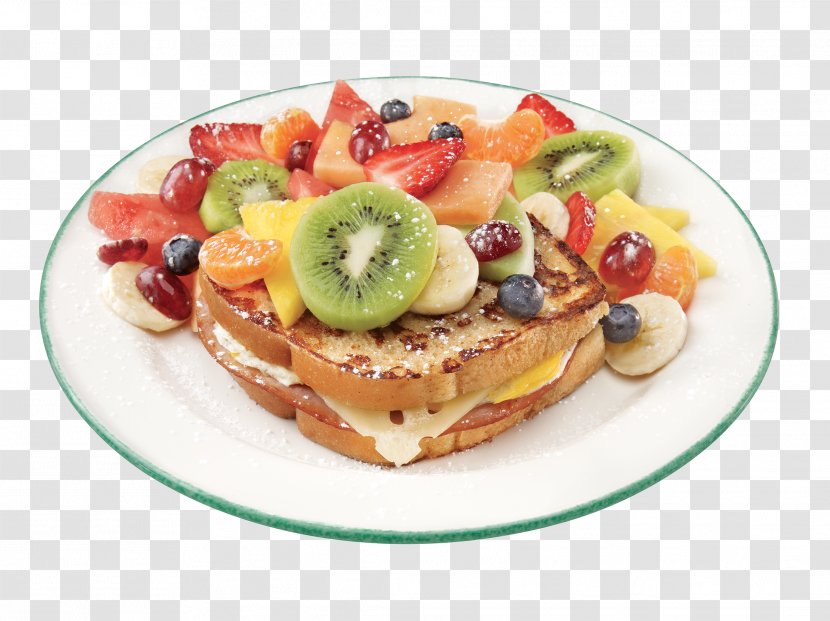 Breakfast French Toast Cheese Sandwich Ham Fruit - Egg Transparent PNG