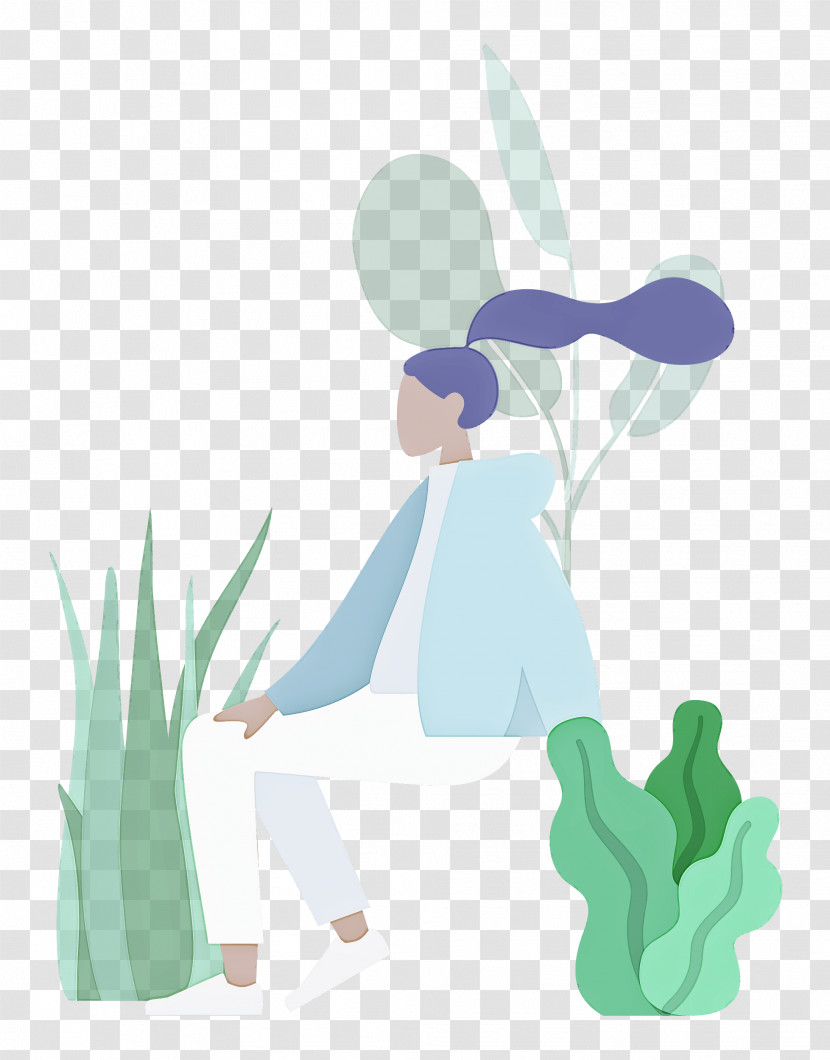 Resting Girl Plant Transparent PNG