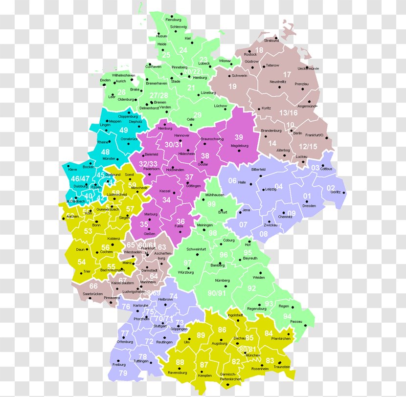 Postal Codes In Germany Postleitzahlenkarte Direct Marketing - Area - Abacus Transparent PNG