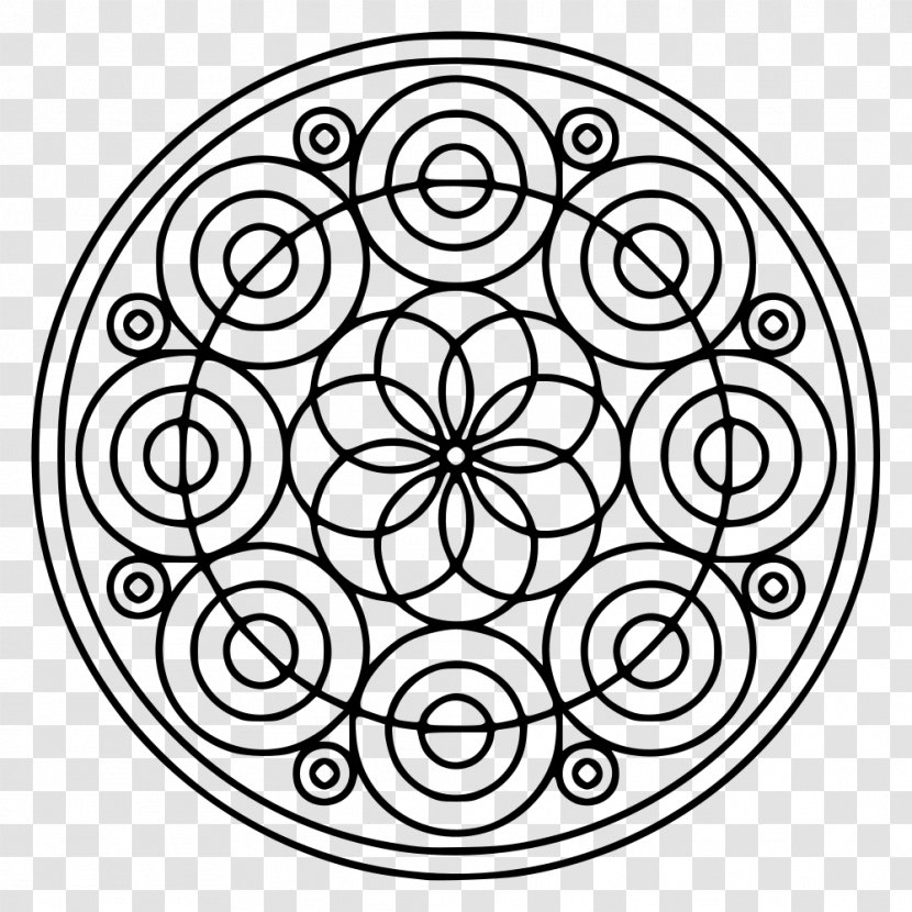Mandala Coloring Book Circle Shape Sacred - Plant Transparent PNG