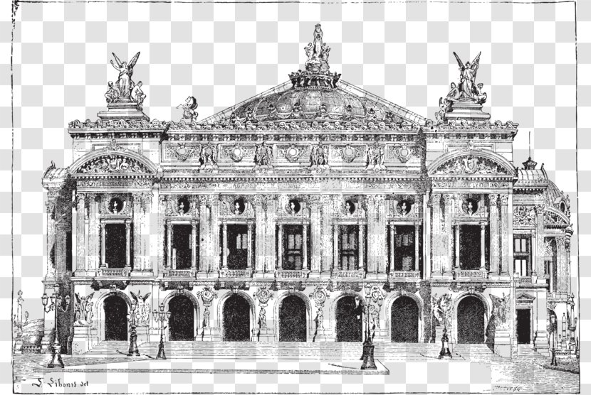 Palais Garnier Opxe9ra Bastille Place De LOpxe9ra Paris Opera Drawing - Royaltyfree - Hand-painted Castle Transparent PNG