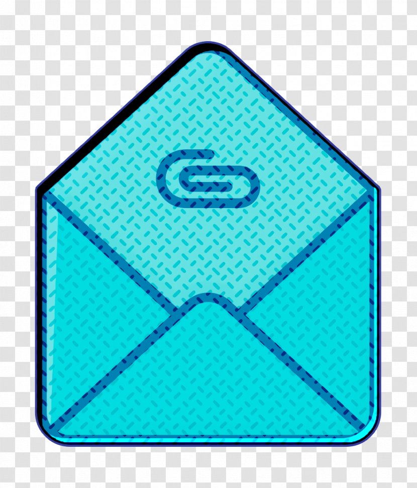 Envelope Icon - Electric Blue Turquoise Transparent PNG