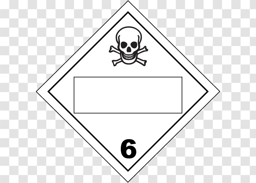 HAZMAT Class 6 Toxic And Infectious Substances Placard Hazard Symbol Dangerous Goods 2 Gases - Art Transparent PNG