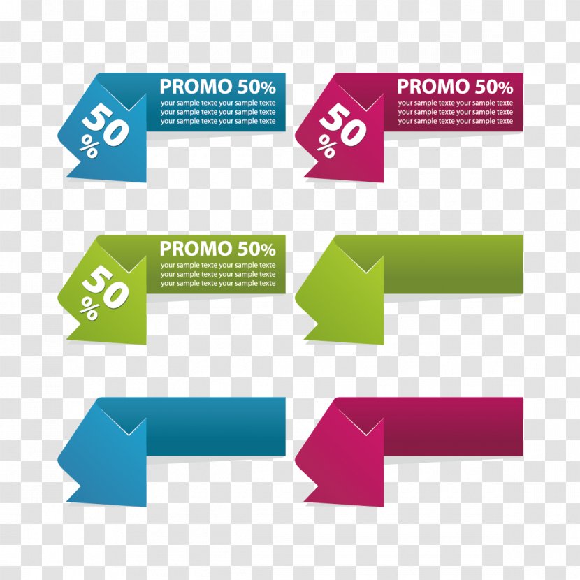 Paper Label Sales - Vector Colored Arrows Transparent PNG